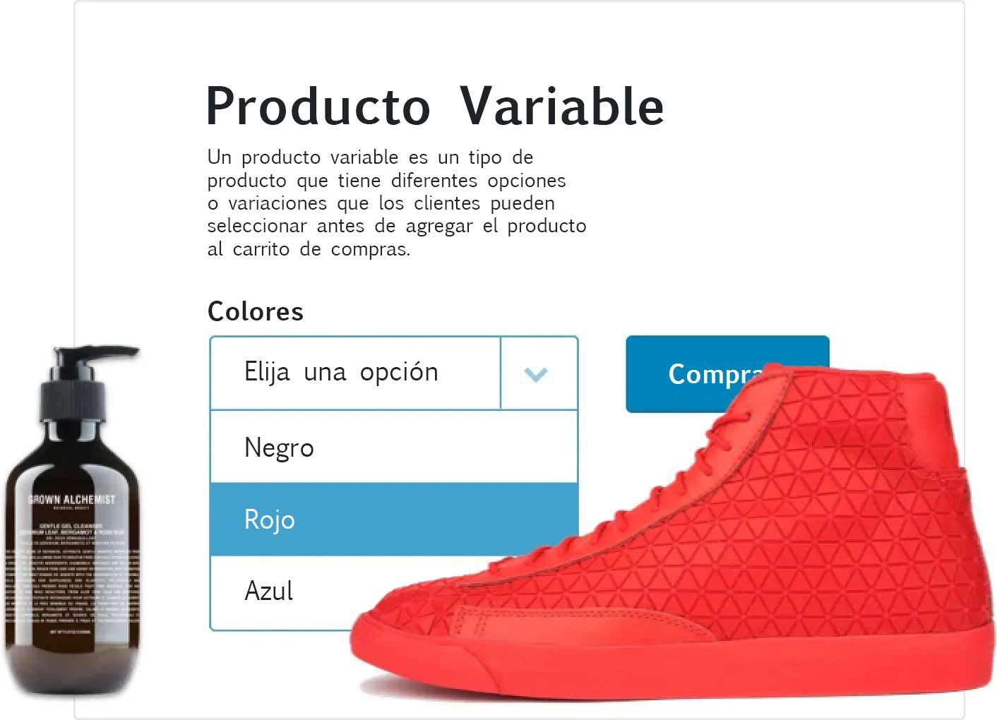 Productos variables en página web de E-commerce