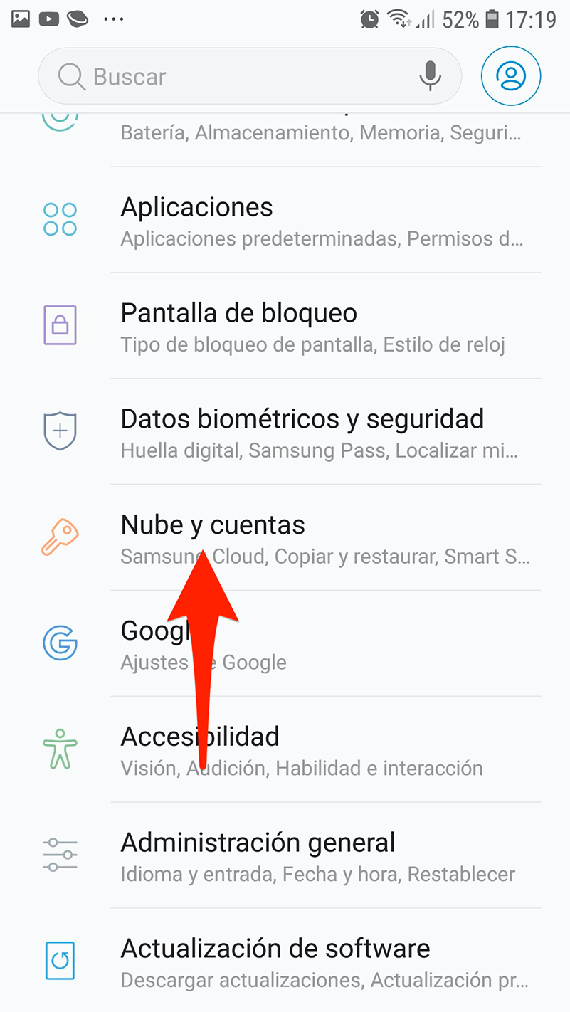Android Mail configurar cuenta POP3 Nube y cuentas