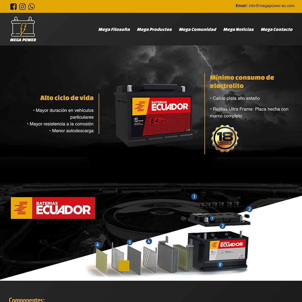 Diseño páginas web baterias Ecuador