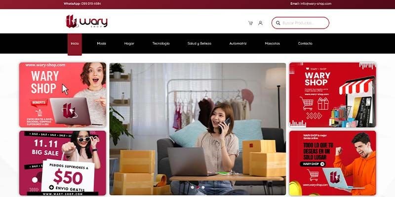 Wary Shop Página web con Ecommerce en Ecuador