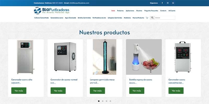 TIenda Virtual para la venta online de Bio Purificadores en Ecuador y Quito